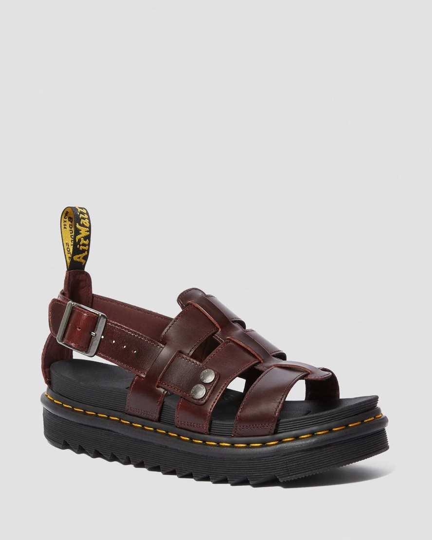 Dr. Martens Terry Lær Strap Sandaler Herre Dyp Rød [2354FCQIH]